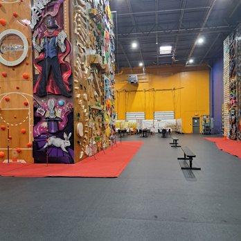 ClimbZone Laurel - Part of the activities and birthday tables set up in the back - Climbing Near Me - Laurel, Maryland