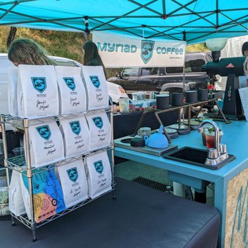 Myriad Coffee - a display of coffee bags on a table - Coffee & Tea Near Me - Santa Rosa, California Myriad Coffee - a display of coffee bags on a table - Coffee & Tea Near Me - Santa Rosa, California