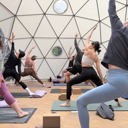 Class fits around 20 people. People are encouraged to bring their mat or uses theirs.
