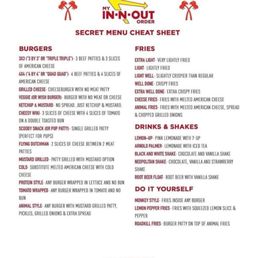 The secret menu I found online. The secret menu I found online.