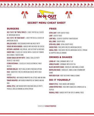Menu photo 1 In-N-Out Burger Las Vegas, NV Menu photo 1 In-N-Out Burger Las Vegas, NV
