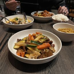 Five Flavor Beef With Side of Lo Mein & Orange chicken with a side of rice Five Flavor Beef With Side of Lo Mein & Orange chicken with a side of rice