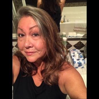 Shenanigans Hair Lounge - Before... one year of grey Re-growth. - Hair Extensions Near Me - Riverside, California Shenanigans Hair Lounge - Before... one year of grey Re-growth. - Hair Extensions Near Me - Riverside, California