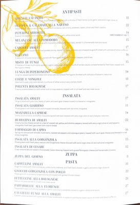Menu photo 2 Amalfi Ristorante Philadelphia, PA Menu photo 2 Amalfi Ristorante Philadelphia, PA