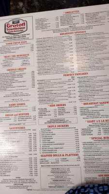 Menu photo 3 Groton Townhouse Restaurant Groton, CT