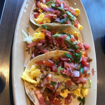 Snooze, an A.M. Eatery - Breakfast tacos with chorizo and avocado added - Breakfast & Brunch Near Me - Westminster, Colorado Snooze, an A.M. Eatery - Breakfast tacos with chorizo and avocado added - Breakfast & Brunch Near Me - Westminster, Colorado