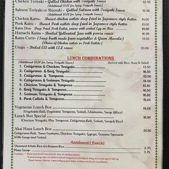 Akaihana Sushi & Grill - Lunch menu - Sushi Bars Near Me - Phoenix, Arizona