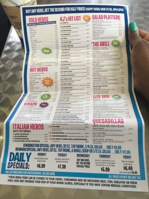 Menu photo 4 KJ's Heros & Breakfast Amityville, NY