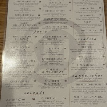 Monaco Italian Kitchen - Menu - Cocktail Bars Near Me - Irvine, California
