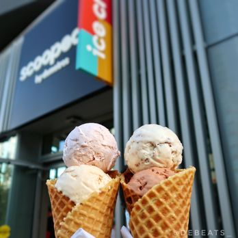 Scooped by Demetres - Strawberry Blush & Cajeta Swirled Goat Cheese (on left) and Chocolat & Campfire S'mores (on right) - Ice Cream & Frozen Yogurt Near Me - Toronto, Ontario Scooped by Demetres - Strawberry Blush & Cajeta Swirled Goat Cheese (on left) and Chocolat & Campfire S'mores (on right) - Ice Cream & Frozen Yogurt Near Me - Toronto, Ontario