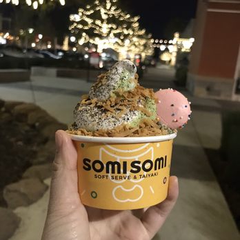 Somisomi - matcha + milk with oreo crumbs and coconut flakes - Desserts Near Me - Cupertino, California Somisomi - matcha + milk with oreo crumbs and coconut flakes - Desserts Near Me - Cupertino, California