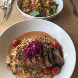 Pork dish and gumbo Pork dish and gumbo