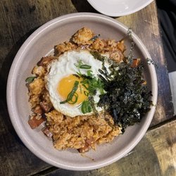 Kimchi fried rice with spam