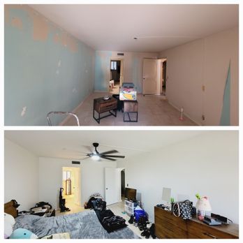 Cyan Painting - Master bedroom (excuse the mess lol) - Painters Near Me - Wellington, Florida