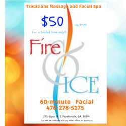 Traditions massage and facial spa - Only one of it's kind in Fayetteville, GA... Call to book yours today!