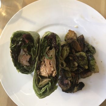 Fork & Fig - Salmon Wrap with Brussels sprouts (no bacon) - Burgers Near Me - Albuquerque, New Mexico Fork & Fig - Salmon Wrap with Brussels sprouts (no bacon) - Burgers Near Me - Albuquerque, New Mexico