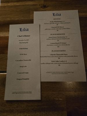 Menu photo 1 Lilia Comedor Portland, OR