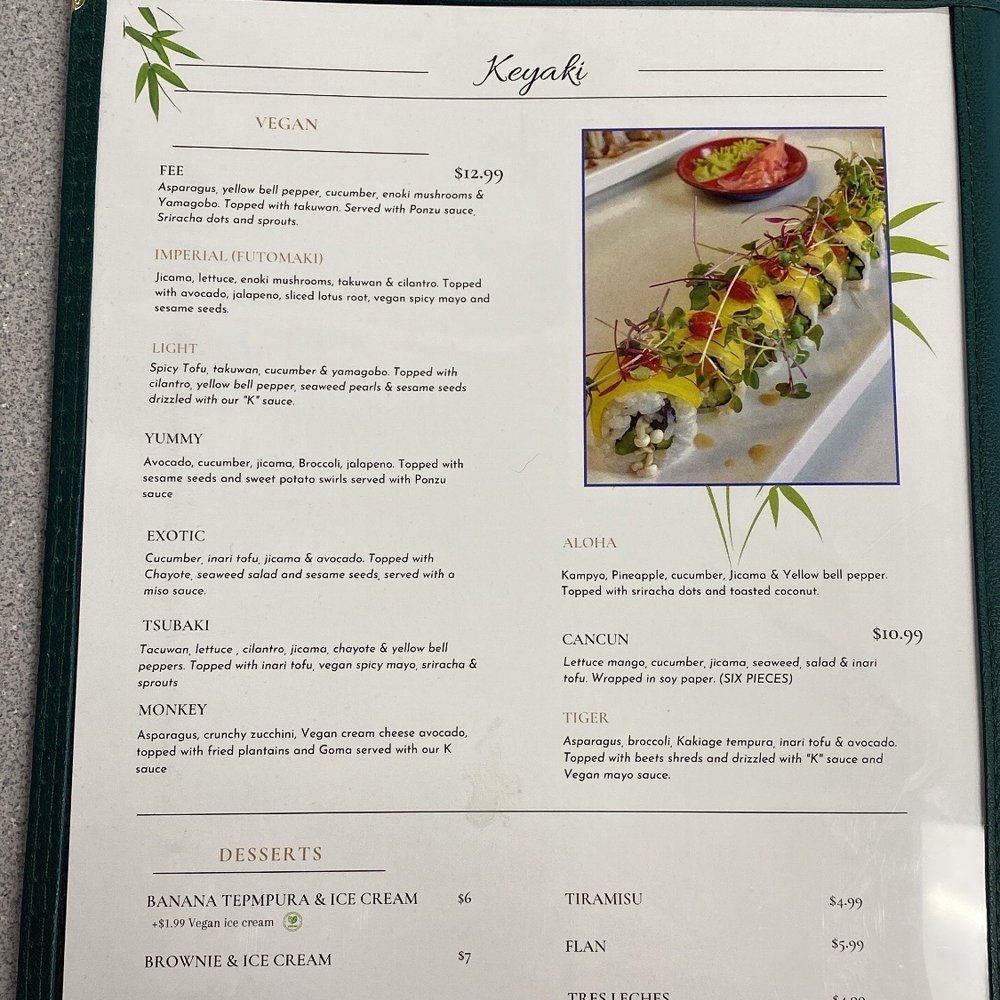 Keyaki Sushi - Menu - Sushi Bars Near Me - Midvale, Utah Keyaki Sushi - Menu - Sushi Bars Near Me - Midvale, Utah