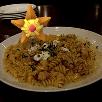 Pinstripes - Waiter there's a Staryu in my Chicken and Goat Cheese Pasta - New American Near Me - Chicago, Illinois Pinstripes - Waiter there's a Staryu in my Chicken and Goat Cheese Pasta - New American Near Me - Chicago, Illinois