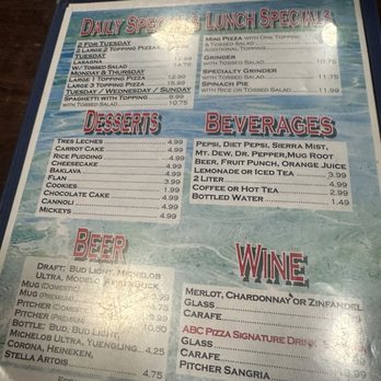 ABC Pizza House - Menu - Pizza Near Me - Tampa, Florida ABC Pizza House - Menu - Pizza Near Me - Tampa, Florida