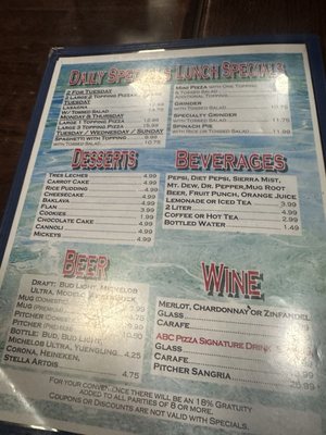 Menu photo 2 ABC Pizza House Tampa, FL Menu photo 2 ABC Pizza House Tampa, FL