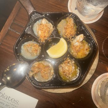 Plates Restaurant & Bar - Roasted oysters with viet cajun butter and lemon bread crumbs - Seafood Near Me - New Orleans, Louisiana Plates Restaurant & Bar - Roasted oysters with viet cajun butter and lemon bread crumbs - Seafood Near Me - New Orleans, Louisiana