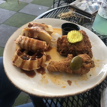 Taste Bar + Kitchen - Cajun Chicken Waffle - Cocktail Bars Near Me - Houston, Texas