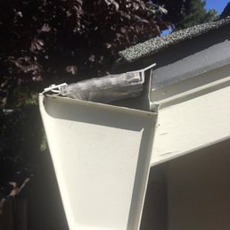 Leaf Filter supposed to fit on gutter outside & inside edge. It was installed hereby attaching inside edge to roof line.