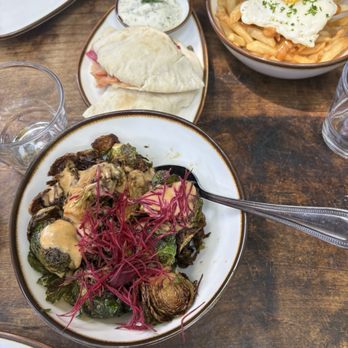 Bacari Silverlake - Brussels Sprouts, Bacari Fries, Smoked Salmon Pita - Mediterranean Near Me - Los Angeles, California