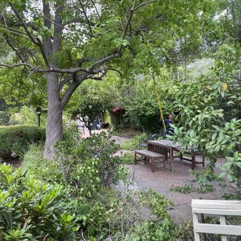 Fausto Garcia - a table and chairs in a garden - Landscaping Near Me