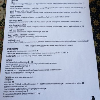 The Magpie - Brunch menu, date top-right corner - New American Near Me - San Antonio, Texas The Magpie - Brunch menu, date top-right corner - New American Near Me - San Antonio, Texas