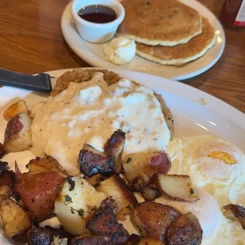 Red Apple Cafe - Country fried steak, over easy eggs, country potatoes and blueberry pancakes - Breakfast & Brunch Near Me - Fresno, California Red Apple Cafe - Country fried steak, over easy eggs, country potatoes and blueberry pancakes - Breakfast & Brunch Near Me - Fresno, California