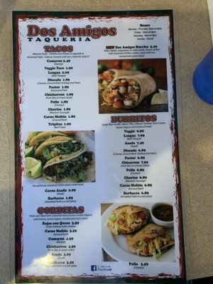 Menu photo 2 Dos Amigos Taqueria South Beloit, IL