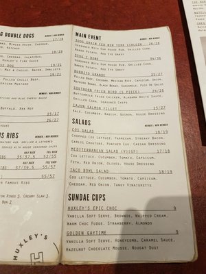Menu photo 1 Huxleys Caringbah, NSW Menu photo 1 Huxleys Caringbah, NSW
