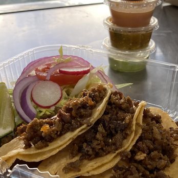 Veekiind - Potato tacos with beyond meat asada on top - Food Trucks Near Me - Modesto, California