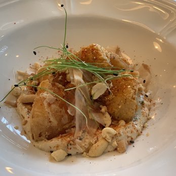The Strand - Fried Beets: Fried golden beets, mango, herbed aioli, tagorashi, peanuts, bonito - New American Near Me - Orlando, Florida