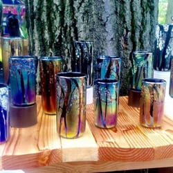 Abelman Art Glass - Abelman Art Glass Cylinder Vases