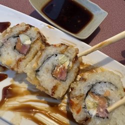 Fuji Moto - See the sliver of salmon. Very disappointing for 18$. A 2 lb filet of salmon costs the same price.