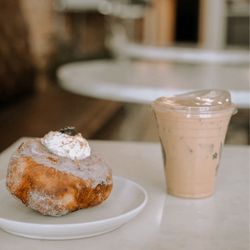 Parlor Doughnuts - Latte and Blueberry doughnut