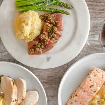 Enigma Chef - three plates of food and a glass of wine - Personal Chefs Near Me - Bluffdale, Utah Enigma Chef - three plates of food and a glass of wine - Personal Chefs Near Me - Bluffdale, Utah