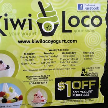 Kiwi Loco - Twin Falls - Ice Cream & Frozen Yogurt Near Me - Twin Falls, Idaho