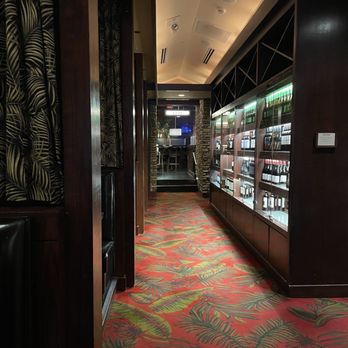 Wildfire - Inside / Interior looking down hall to back bar area - on left side is row of private cozy "sidecar" booths - BEST spot for intimate meals! - Steakhouses Near Me - McLean, Virginia