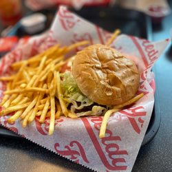 Freddy's Frozen Custard & Steakburgers - Cheeseburger and fries