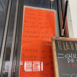Taqueria Santa Rosa - Menu