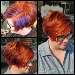 The Hair Lounge at Studio 21 Beauty Bar - Gave this lovely a new hue and a fresh cut last week! Love the vivids on this doll! Schedule your appointment today!