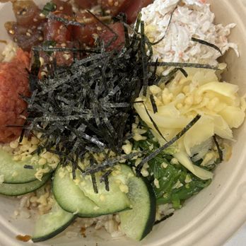 Poke House - My friend likes crab salad.  Regular (size) Poke Rice Bowl - Poke Near Me - Austin, Texas