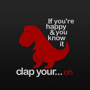 McDonald's - a t - rex that says if you're happy and you know it clap your oh - Fast Food Near Me - Bartlesville, Oklahoma