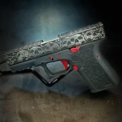 Chesapeake Gunslingers - Skull engraving