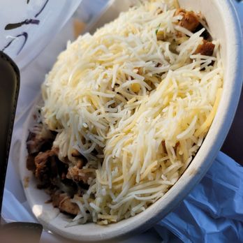QDOBA Mexican Eats - Steak Chicken peppers white/brown rice with side of sour cream  cheese and onions - Mexican Near Me - Glen Burnie, Maryland