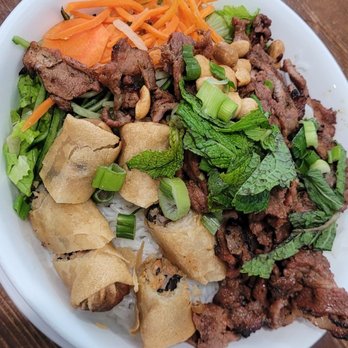 Bamboo Cafe - V4. Vermicelli with egg rols and bbq pork - Vietnamese Near Me - Simi Valley, California Bamboo Cafe - V4. Vermicelli with egg rols and bbq pork - Vietnamese Near Me - Simi Valley, California